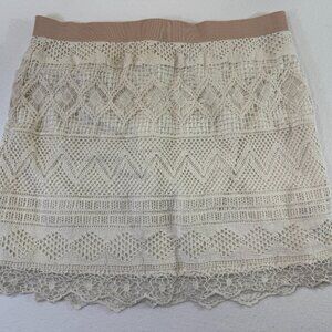 Vintage Y2K American Eagle Outfitters mini skirt lace zip up womens 8 fairy boho